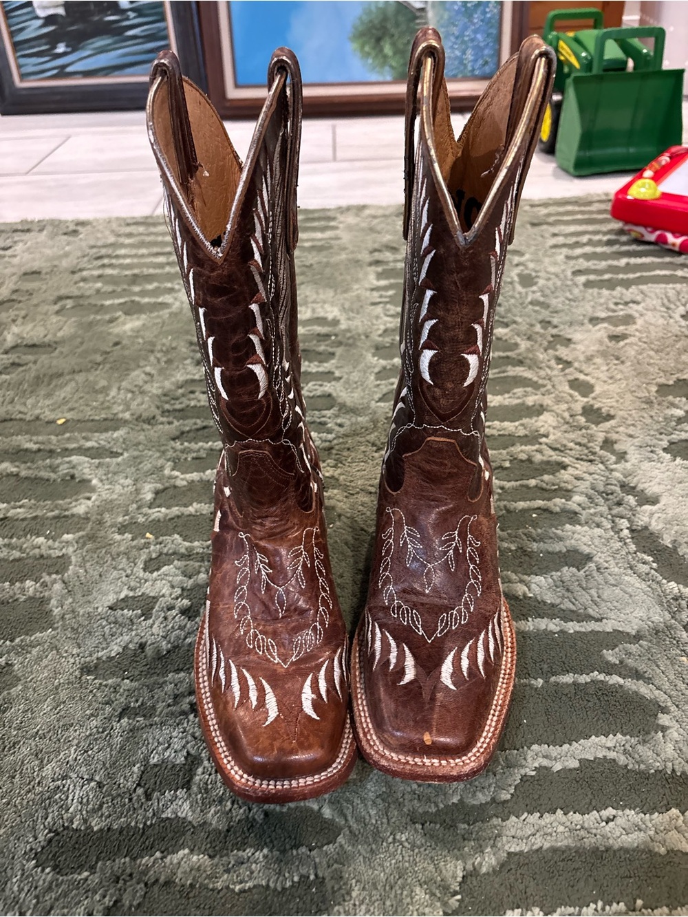 Cinch Brown Leather Embroidered Western Cowgirl Boots - Women’s Size 6